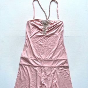 Walter Peach Rhinestone Halter Tank top ( XS )